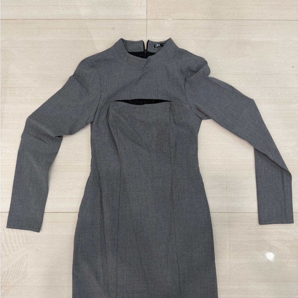 Zara Charcoal Long Sleeve Dress